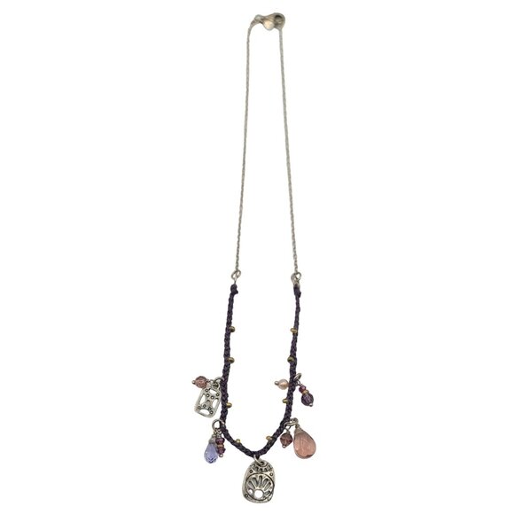 Silpada Sterling Silver Gem Stone Pearl Charm Pendant Necklace, 16" Long - Picture 3 of 6